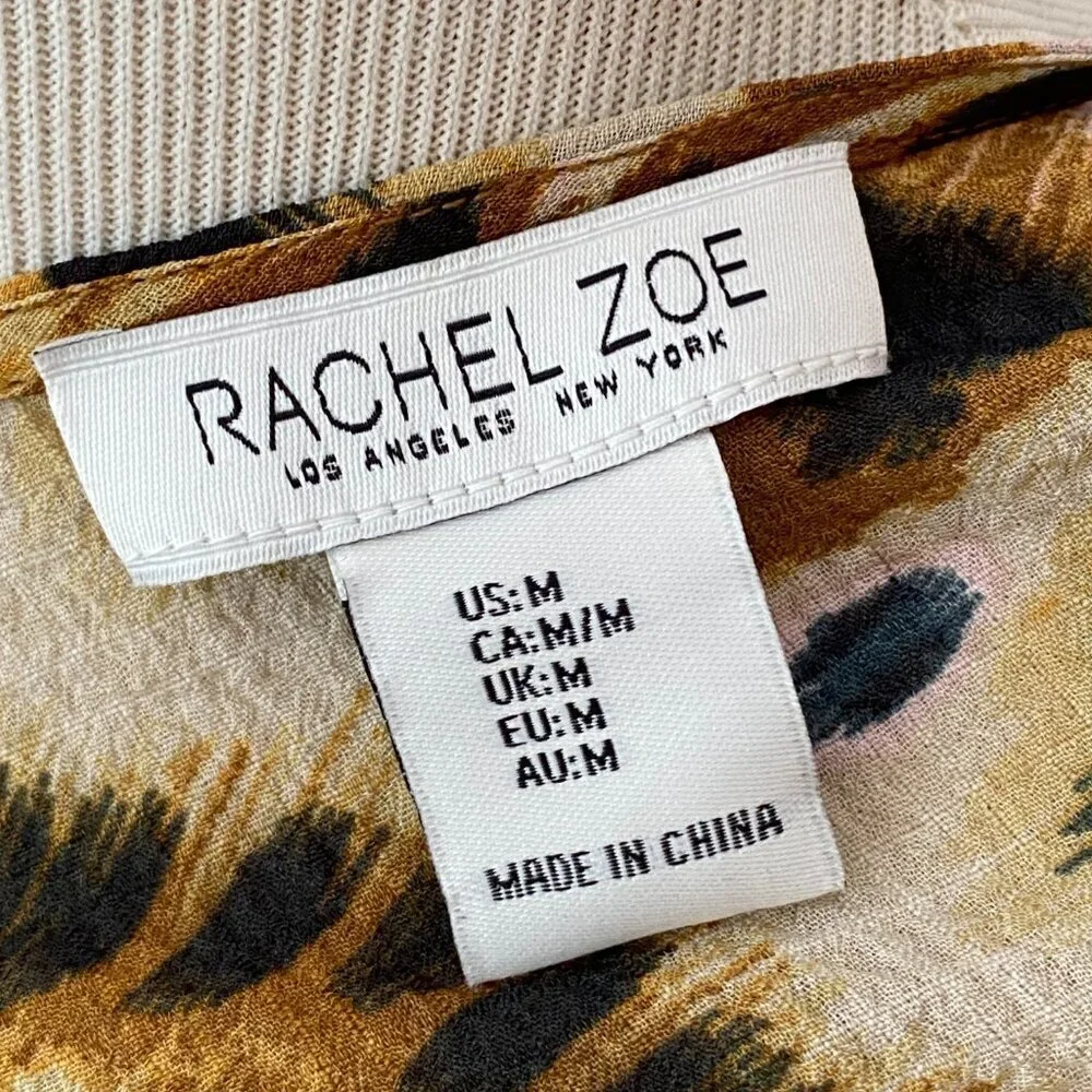 Rachel Zoe Tribal Print Long Sleeve Front Wrap Crop Top - Size Medium - Picture 5 of 8